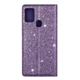 thumbnail image 2 of Galaxy A21s Case, Allytech PU Leather Glitter Bling Desgin Slim Fit Kickstand Folio Flip Cover Credit Cards Slots Shockproof Wallet Case Cover for Samsung Galaxy A21s, Purple, 2 of 5