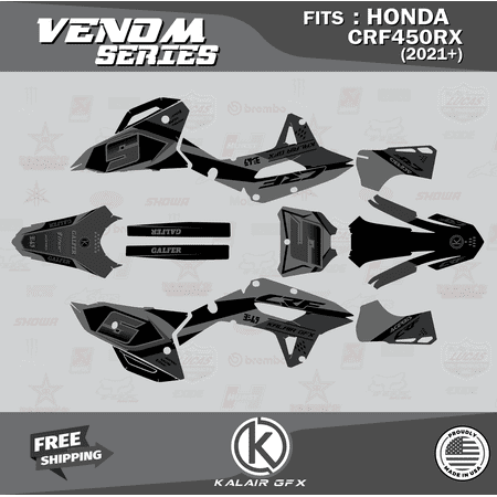 Kalair GFX Graphics Kit for Honda CRF450RX (2021+) Venom Series Kalair GFX Graphics Kit for Honda CRF450RX (2021+) Venom Series