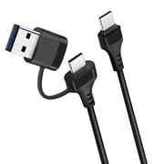 Feiger 2 in 1 USB C Cable 3A Fast Charging, USB A/C to Type C Charger Cord Compatible with Laptops, Tablets, Phones