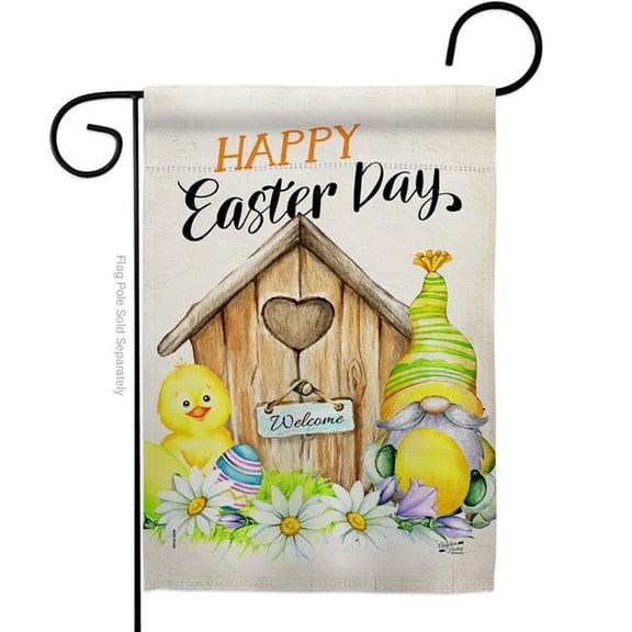 Angeleno Heritage G135391-BO 13 x 18.5 in. Easter Gnome Garden Flag with Spring Double-Sided Decorative Vertical House Decoration Banner Yard Gift