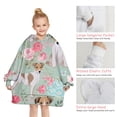 thumbnail image 6 of Jack Russell Terrier Dog and Flower Blanket Hoodies for Kids 6-13YR Oversize Wearable Blanket Hoodies for Boys Girls Teens, 6 of 7