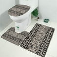 thumbnail image 2 of Black Geometric Diamond Pattern Bathroom Rugs Sets 3 Piece,Toilet Cover Set,Absorbent Non Slip Bathroom Mats Sets with U-Shaped Contour Rug Toilet Rug Set, 2 of 5