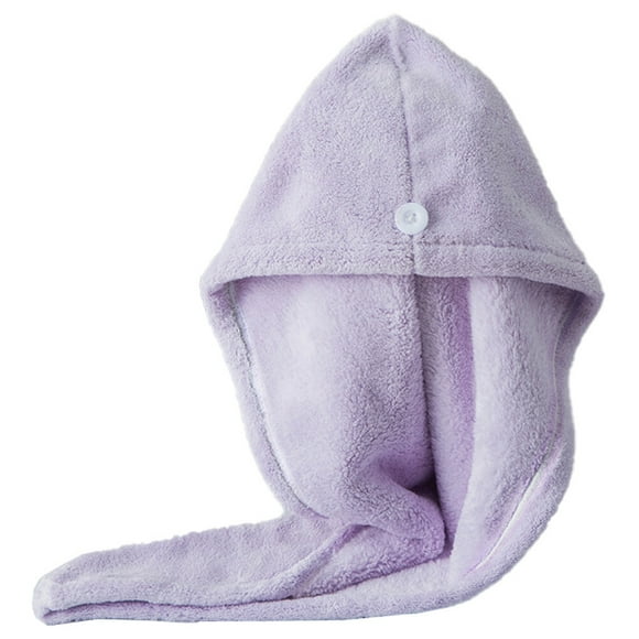 Secador de cabello simple Cap Coral Toalla de secado de cabello Espesar toalla de secado de cabello Absorción de agua Cap de secado de cabello (Púrpura)