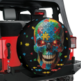 thumbnail image 2 of Lotusprinthandmade Autism Awareness Puzzle Skull Spare Tire Cover With Backup Camera Hole (30 in), 2 of 7