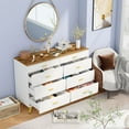 White Dresser with 8 Drawers, PAKASEPT Dresser for Bedroom with Divide