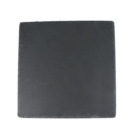 

HOMEMAXS 1Pc Natural Slate Plate Restaurant Steak Sushi Display Dish Black Slabstone Barbecue Pan Banquet Plate Serving Dish (25cm Square)