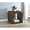 Brown, variant on Round Solid Wood Accent Side Table with Scalloped Base - Honey Finish for Living Room, 14x14x18 Inches