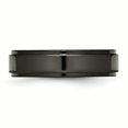 thumbnail image 3 of Titanium Black 14k Inlay .03ct Diamond 6mm Ridged Edge Wedding Ring Band Size 11.50 Man Fancy   For Dad Mens  For Him, 3 of 11
