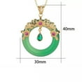 thumbnail image 5 of HOOUN Jade Jewelry Lucky Ring Shape Charm Pendant with Chain Necklace Gold Plated, 5 of 5