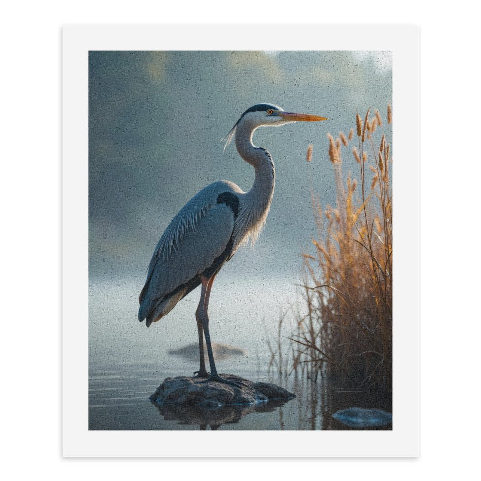 Paint By Numbers Kit for Adults Beginner - DIY Heron Tranquil Pond Morning Canvas Painting Kits for Adults, Frameless Paint By Number for Adults for Home Wall Decor 16x20 Inch