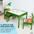 thumbnail image 5 of DECOMIL Kids 3-Piece Wooden Activity Table and Chair Set, Green, 5 of 6