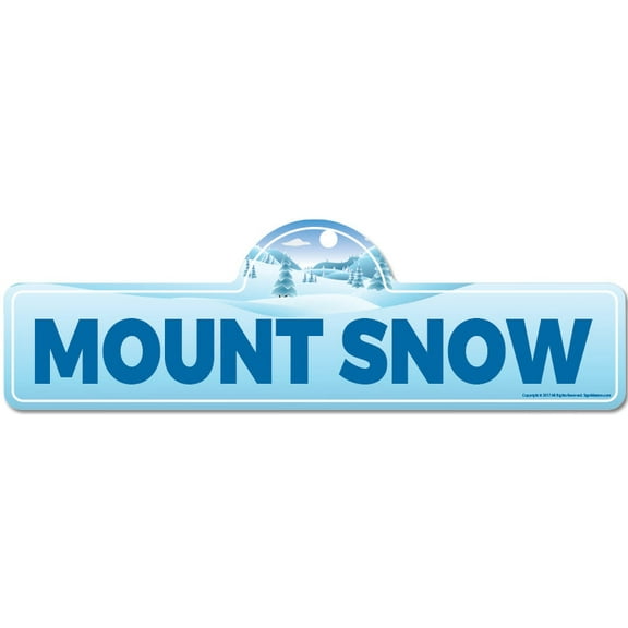 Mount Snow Street Sign | Indoor/Outdoor | Skiing Skier Snowboarder Décor for Ski Lodge Cabin Mountian House | SignMission personalized gift