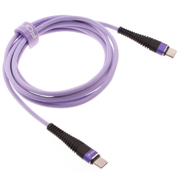 6ft Long PD Cable for OnePlus Nord N300/N20/10T 5G Phones - Purple Type-C to USB-C Fast Charger Cord Power Wire Sync Compatible With OnePlus Nord N300 5G/N20 5G, 10T 5G Models