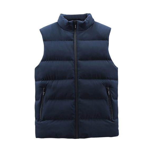 Iyufng Mens Mock Neck Horizontal Quilted Puffer Vests Zip Up Lightweight Winter Sleeveless Jackets with Zipper Side Pockets