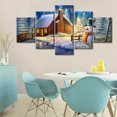thumbnail image 2 of TISHIRON 5PCS Framed Canvas Wall Art Set,60"x32" Christmas Night Snowman Canvas Art Decor, 2 of 7