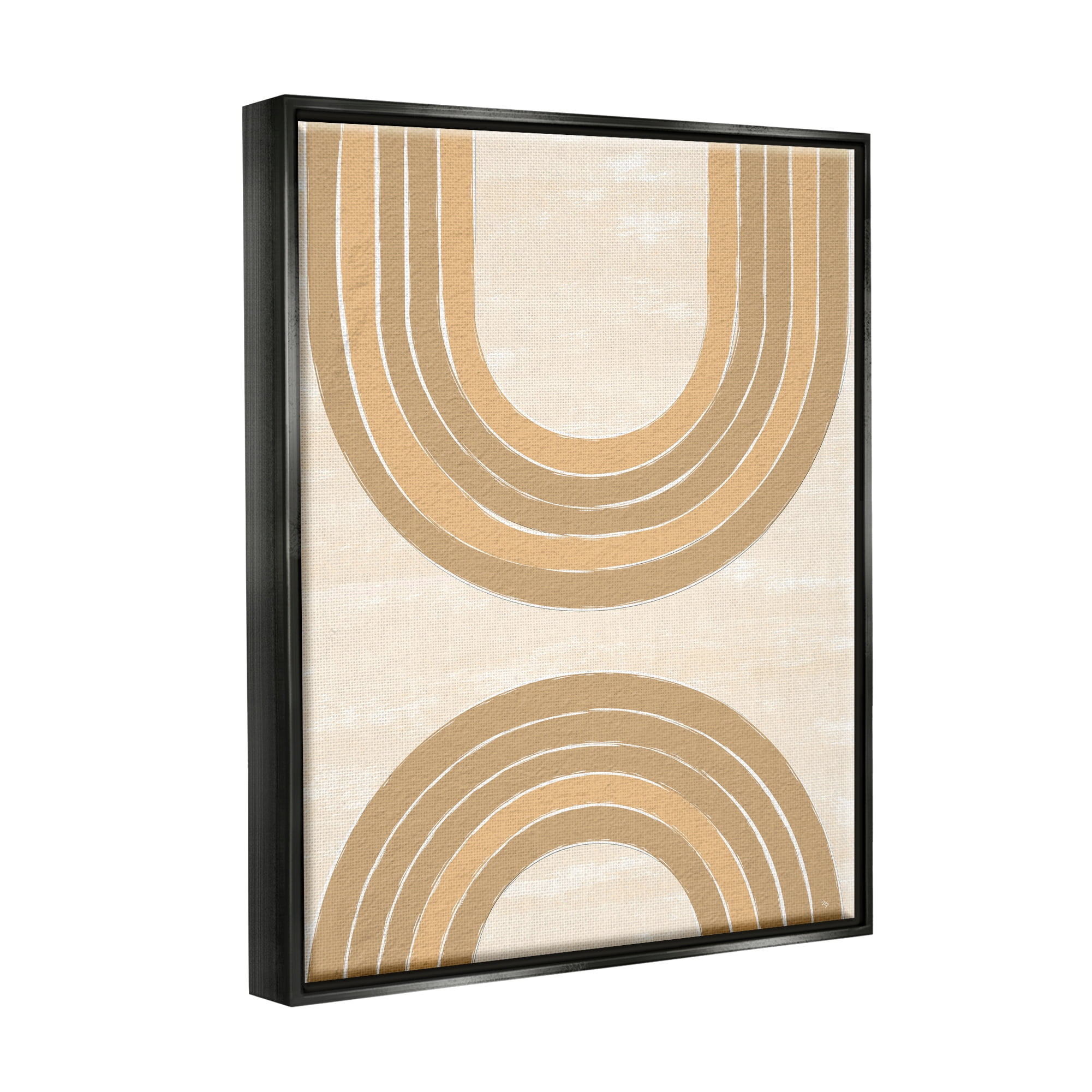 Stupell Industries Modern Muted Arches Abstract Painting Black Floater Framed Canvas Art Print Wall Art, 25 x 31