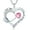 Pink, variant on Women Jewelry 18k White Gold Plated Engraved Words Love Heart Pendant Necklace
