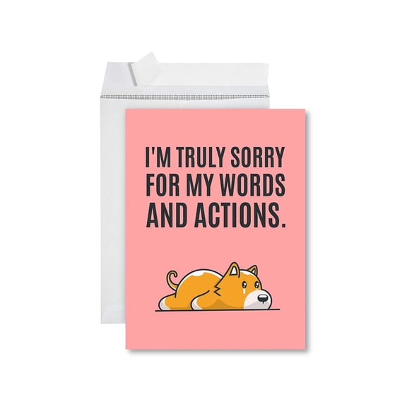 Koyal Wholesale Funny I’m Sorry Jumbo Apology Greeting Card w/ Envelope, 1-Pack