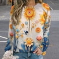 thumbnail image 2 of Sweatshirt For Womens Crewneck Watercolor Wildflowers Hoodies Teen Girls Cute, 2 of 7