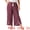 Burgundy, variant on DARING DIVA Women's Plus Split Flowy Striped Wide Leg Pants 1X Burgundy