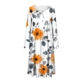 thumbnail image 6 of Gamivast Summer Dresses for Women Long Sleeve Round Neck Tropical Maxi Dress Hibiscus Floral Print Swing Dress High Waist Flowy Long Dress Beach Holiday, 6 of 6
