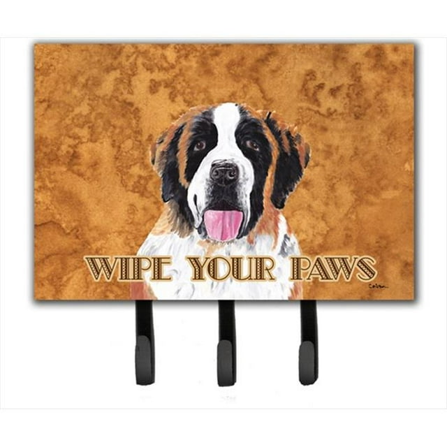 Carolines Treasures SC9129TH68 6 x 9 In. Saint Bernard Wipe your Paws Leash or Key Holder