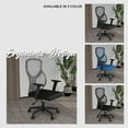 thumbnail image 6 of LeisureMod Office Chair Upholstered Cotton Ergonomic Computer Chair Mid-Back Mesh Task Chair Adjustable Lumbar Support Conference Chair with Swivel and Tilt Glen Series in Light Grey, 6 of 11