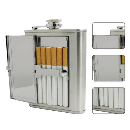 

HomeCozy Cigarette Case 5/6oz Stainless Steel Hip Flask Wine Liquor Alcohol Drinkware