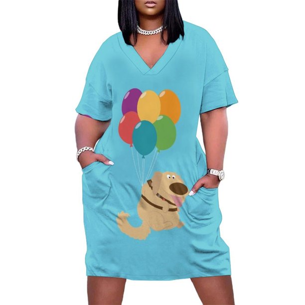 Vestido holgado con bolsillos y globos Dug, ropa para mujer, vestidos de fiesta