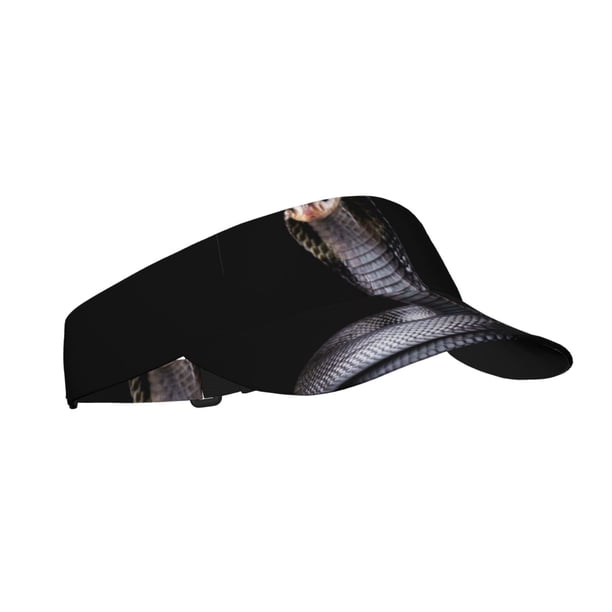 Fotbe Black Cobra Snake Visera Deportiva con Diseño, Gorra Abierta Ajustable de Algodón para Mujer y Hombre
