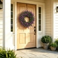 thumbnail image 4 of Artificial Lavender Wreaths for Front Door Outside Summer Spring Wreaths for Front Door Floral Wreath All Season for Wedding Farmhouse Porch Wall Room Home Decor.(11.81In)Wine,1pc, 4 of 6
