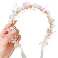 thumbnail image 2 of Blueek Flower Girl Hair Accessory Princess Headpiece, White Wedding Hair Accessories for Kids, Flower Headband Pearl for Girl and Flower Girls Bridal Wedding Hair Bands, 2 of 8