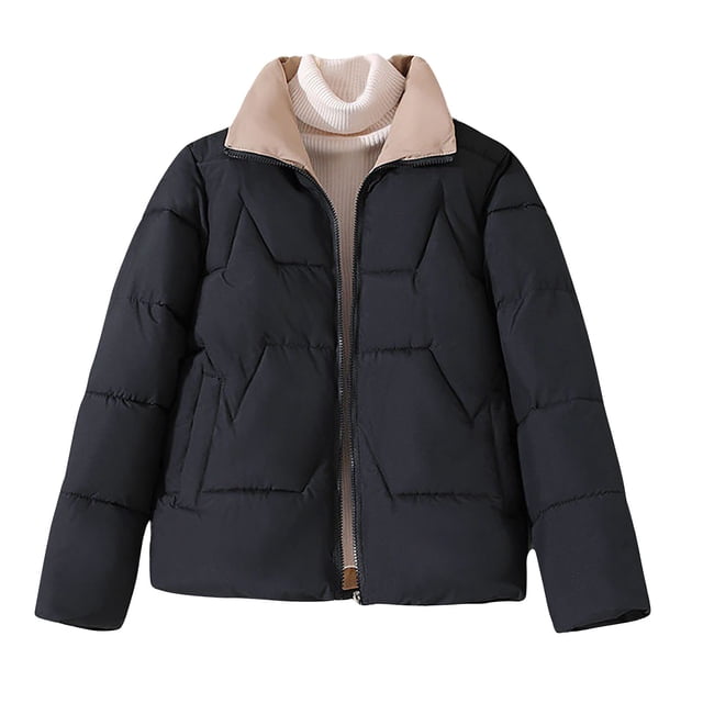 Chaquetas y abrigos casuales de manga larga sin capucha para mujer, chaqueta de algodón con cremallera y manga larga, chaqueta de algodón de color liso, abrigo para mujer