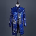 thumbnail image 2 of Chaqueta de traje informal de terciopelo multicolor con lentejuelas que cambia de color para hombre, vestido de novia para novio, ropa para banquete y escenario, 2 of 5