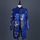 thumbnail image 2 of Chaqueta de traje informal de terciopelo multicolor con lentejuelas que cambia de color para hombre, vestido de novia para novio, ropa para banquete y escenario, 2 of 5