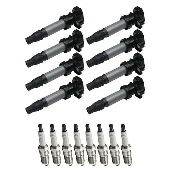 8 ISA Ignition Coils and 8 Spark Plugs Compatible with  2007-2009 Cadillac SRX UF543 SP493 C1559