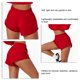 thumbnail image 2 of Pantalones cortos deportivos para mujer, cintura alta elástica, ropa deportiva de secado rápido para correr, correr, rojo, L, 2 of 8
