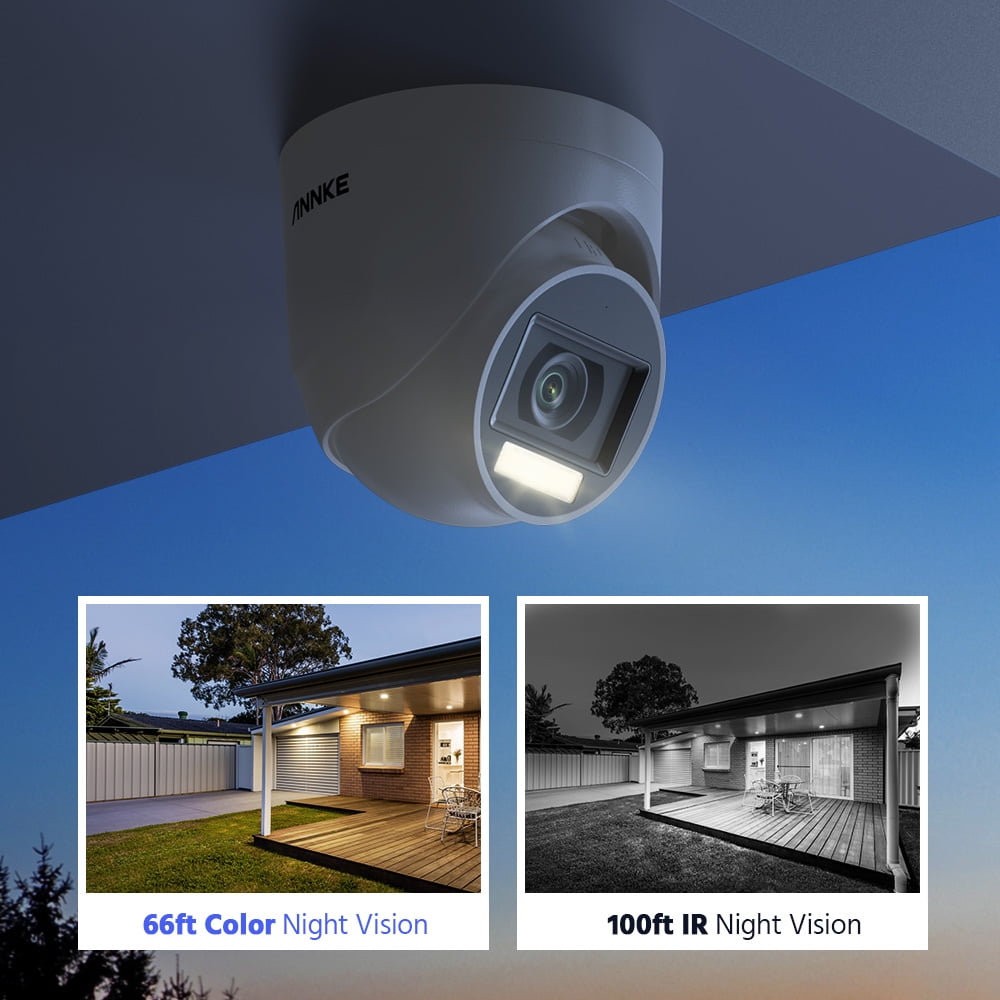 ANNKE 5MP 4PCS Outdoor Surveillance Camera with Human/Vehicle Detection,3K Wired IP67 Waterproof CCTV Outdoor Cameras for Home with Smart Dual Light,Built-in Microphone,IP67,IR Night Vision