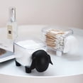thumbnail image 1 of Organizador de baño con forma de oveja y tapa transparente - Contenedor de almacenamiento para usar hilo dental, hisopo y palillo para encimera de tocador, 1 of 3