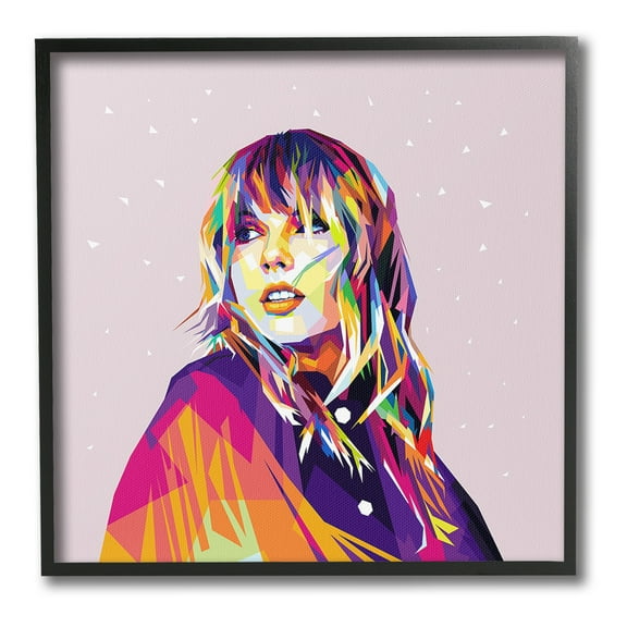 Stupell Industries Geometric Pattern Taylor Abstract Painting Black Framed Art Print Wall Art, 12 x 12