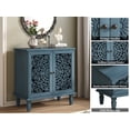 thumbnail image 5 of Vintage Accent Cabinet with Floral Carved Doors, 2 Door Sideboard Storage Cabinet with Adjustable Shelf, Antique Blue, 5 of 6