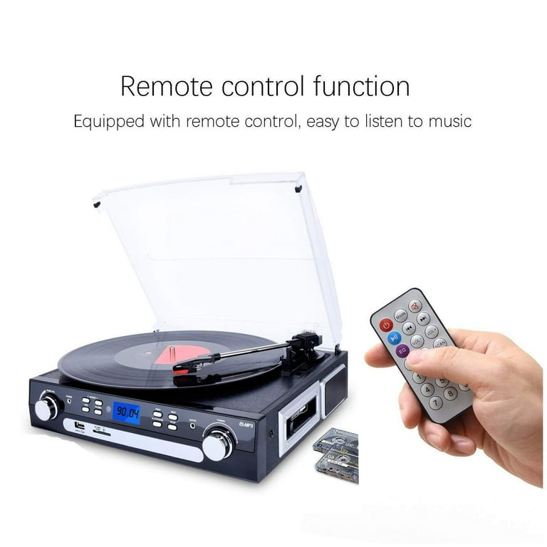 EYESEN Vinyl/LP Turntable Record Player,Bluetooth, AM&FM Radio, Cassette Tape, Aux in, SD Encoding & Playing MP3/ Built-in Stereo Speakers, 3.5mm EYESEN Vinyl/LP Turntable Record Player,Bluetooth, AM&FM Radio, Cassette Tape, Aux in, SD Encoding & Playing MP3/ Built-in Stereo Speakers, 3.5mm