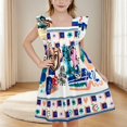 thumbnail image 2 of Edvintorg Girls Summer Dress Flower Patchwork Round Neck Sleeveless Casual Beach Dresses Children's Clothing Dress for Girls 3-12 Years, 2 of 7