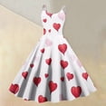 thumbnail image 2 of Women's Valentine's Day Dresses Love Heart Print Off Shoulder Vintage Sleeveless Dress White 2XL, 2 of 5