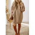 thumbnail image 6 of Ahlaray women Crafted Cable Knit: Loose Drop Shoulder Sweater Dress S-XL, 6 of 8