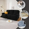 thumbnail image 4 of Northern Brothers 4-Piece Non Slip Jacquard Recliner Slipcover for 3-Seater Massage Sofa（ 4-Piece，Black ）, 4 of 7