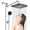 Chrome, variant on KINGTACK shower head combo, 12 Inch Rain Shower Head with Adjustable Extension Arm and 5 Spray Filtered Shower Head, Black