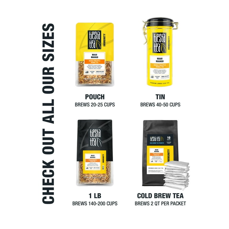 Tiesta Tea Maui Mango Immunity Loose Leaf Fruit Tea 5.5oz Canister