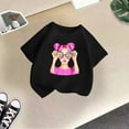 thumbnail image 2 of XEGLSBU Girls Shirts 5T Outfits Kid Girls Cute Print Graphic Round Neck Short Sleeve Tee Summer Casual T Shirt Black Size 13-14 Years, 2 of 4