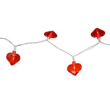 Happy Valentines Day 3-ft. Shaped LED Light Strings Strands of Red Heart